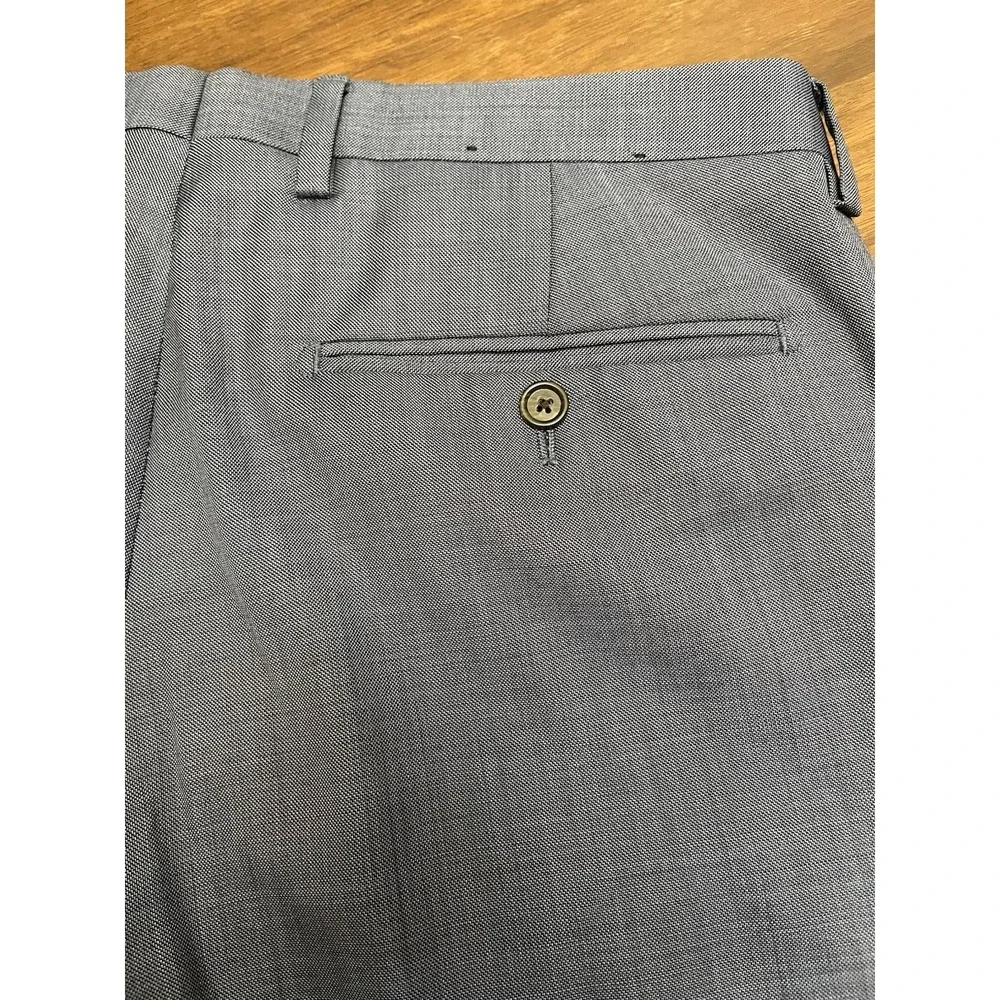 Banana Republic Marzotto Men's 33x34 Slim Fit Wool Dress Pants Gray Flat Front